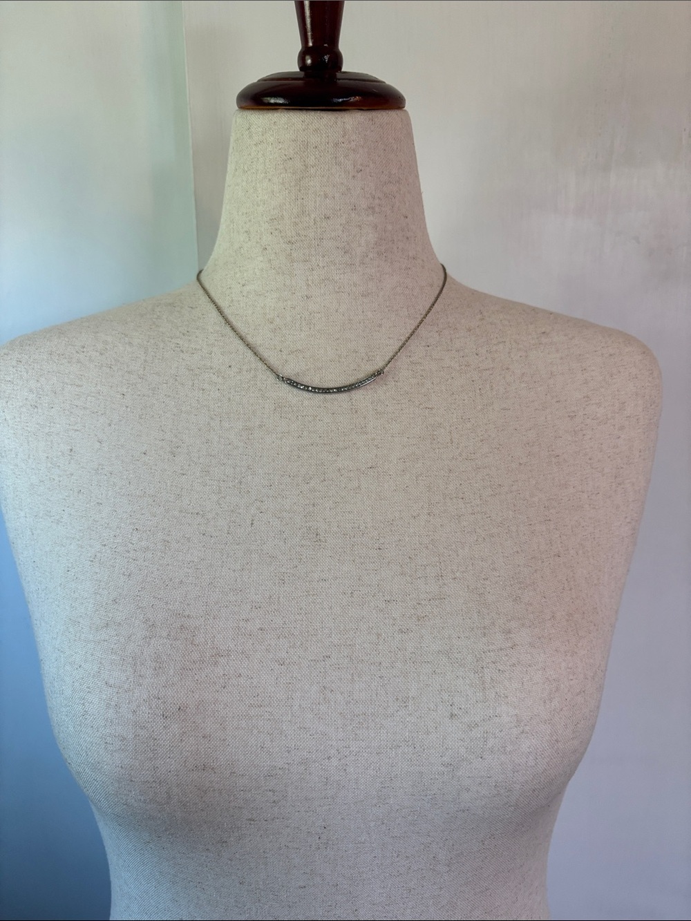 Banana Republic Gold Pavé Curved Bar Necklace